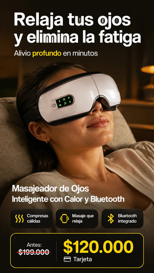 Masajeador de Ojos Inteligente con Calor y Bluetooth